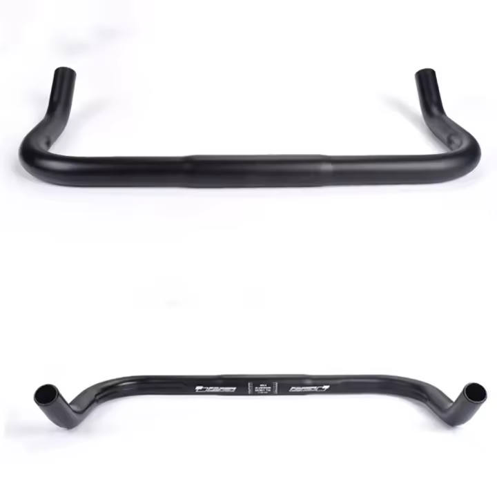 Bullhorn de bicicleta, nuevo, duradero, mantenimiento del manillar, piezas de bicicleta de montaña, barra curva práctica, negro/Sier, 1 ud. - 1