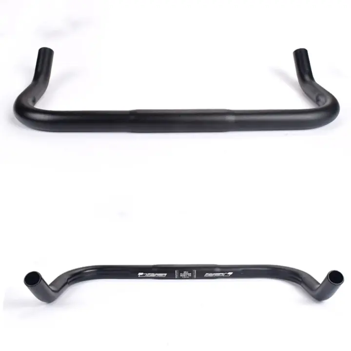 Bullhorn de bicicleta, nuevo, duradero, mantenimiento del manillar, piezas de bicicleta de montaña, barra curva práctica, negro/Sier, 1 ud. - 1