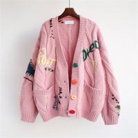 Cárdigan de punto cálido para mujer, chaqueta bordada con bolsillos, abrigo holgado, otoño e invierno, 2023 - details 8