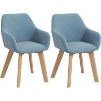 2 Sillas de Comedor Modernas Sillas de Cocina Tapizadas en Terciopelo con Respaldo Reposabrazos y Patas de Madera Carga 120 kg para Salón Dormitorio 54x57x80 cm - details 17
