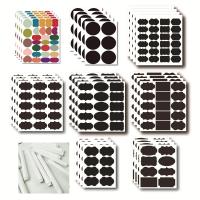 Pegatina de pizarra negra borrable de PVC, etiquetas de caja de crema cosmética, tarros de especias de cocina para el hogar, etiquetas múltiples, 1 hoja - details 0