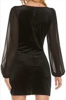 Vestido corto de manga larga ajustado para mujer, corsé de Color sólido, ropa elegante de lujo, Otoño e Invierno - details 8