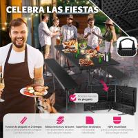 Juego de Mesa Plegable de Acero Set de Mesa de Camping con 2 Sillas Mesa de Jardín al Aire Libre - details 13