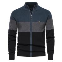Otoño e Invierno, suéter de color collage para hombres, cárdigan con cremallera para hombres, suéter de algodón para hombres jóvenes de lana - details 5