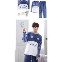 Pijama Caliente Para Hombre Otoño Invierno Coral polar Manga Larga Tejido Suave Confor Para Dormir Ropa Casera Joven - details 5