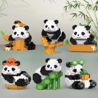 Figuras de bloques de construcción de la serie Panda para niños y niñas, Micro modelo, ladrillos de diamantes DIY, juguetes de cumpleaños - details 0