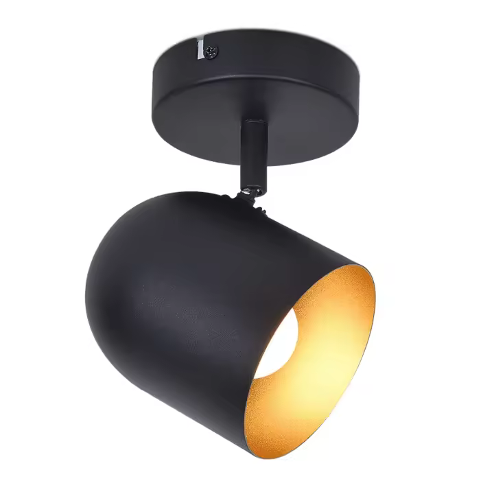 CBJKTX Lámpara de techo E14 foco de techo dorado negro vintage industrial lámpara de pasillo - 1