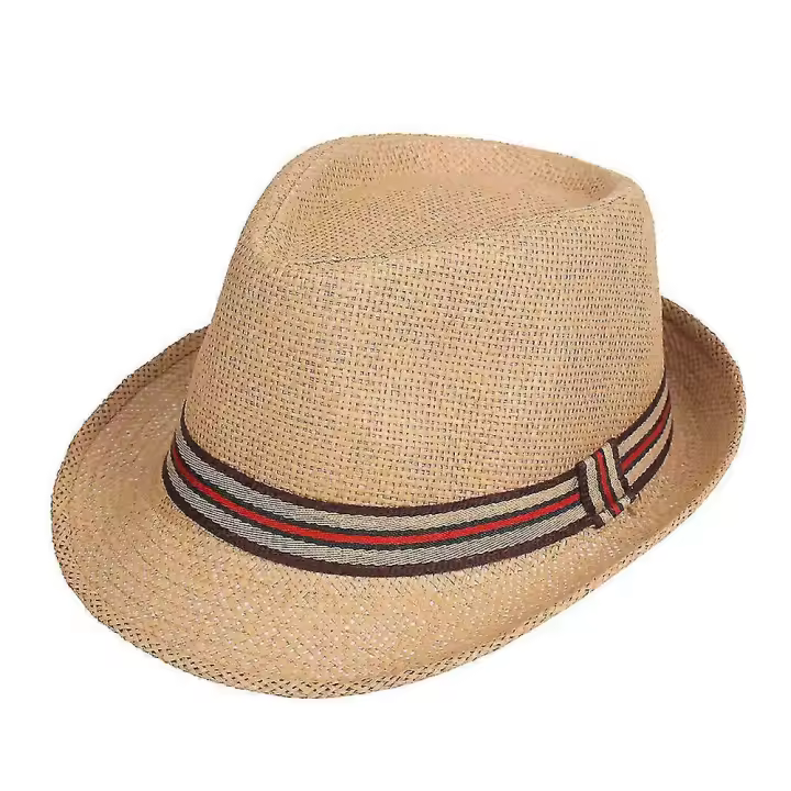 Sombrero de paja único para hombre, gorra panamá de ala ancha, sombrero de playa con protección UV - 1