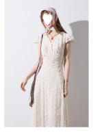 Vestido floral del sur de Francia, estilo de vacaciones de verano en el campo para mujer, mono de manga corta, falda larga con tirantes - details 22