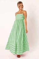 Vestido de Verano 2025 con Estampado a Rayas de Moda Vestido Largo A-e con Espalda Descubierta para Mujeres - details 4