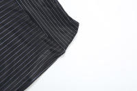 BUNO-Conjunto de 2 piezas de retazos a rayas para mujer, Tops de manga larga con escote y cuello bajo + Pantalón recto con cintura elástica, traje de tendencia urbana - details 17