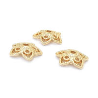 Tapas de cuentas de copos de nieve de latón de Color dorado de 18K, accesorios de alta calidad para manualidades, materiales para hacer joyas, sitio web oficial de Rosediy - details 5