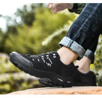 Zapatos de senderismo para hombre, botas de montaña al aire libre, zapatillas de suela gruesa, zapatos de Trekking con cordones a la moda - details 7