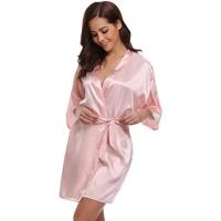 Bata de satén para mujer, lencería íntima, ropa de dormir sedosa, regalo de boda nupcial, bata de baño tipo kimono informal, camisón Sexy - details 12