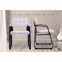 B Tapizada En Cuero Sintético I Silla De Espera con Reposabrazos I Silla Confidente con Base De Metal I Color:, Color:Negro - details 39
