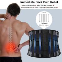 Elástico Lumbar Back Cinturón de Ayuda de La Cintura Entrenador Ajustable Lumbar Pad con 6 Estadas Abdominal Binder Fitness Gym Cinturones - details 1
