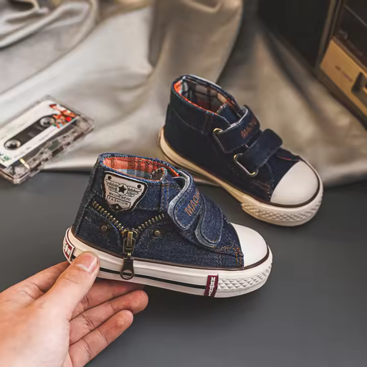Zapatos de niños primavera-otoño 2025 Zapatillas de niña de moda Suela de plástico Forro de tela - 1