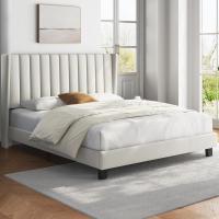 Cama Doble Tapizada 140 x 200cm Estructura de Madera y Metal Moderno Ideal para Adultos 2 Personas - details 20