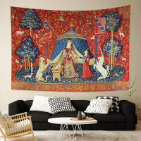 Tapiz Medieval de Señora y Unicornio Decoración Multifuncional para el Hogar Colcha, Manta, Estera - details 3