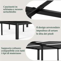 90x190 cm - Altura 41 cm con almacenamiento debajo de la cama - Estructura de cama de plataforma de metal - Negro - details 5