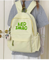 Mochila coreana simple de color sólido con alfabeto para estudiantes, mochila ligera de gran capacidad para viajes, mochila informal versátil - details 23