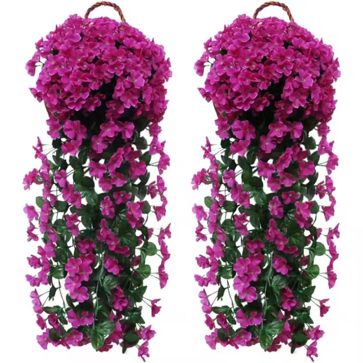 Guirnalda de Flores Artificiales Wisteria Plantas de Flores Falsas para Decoración Jardín Bodas Balcón Exterior Interior 2 X 90cm - 1
