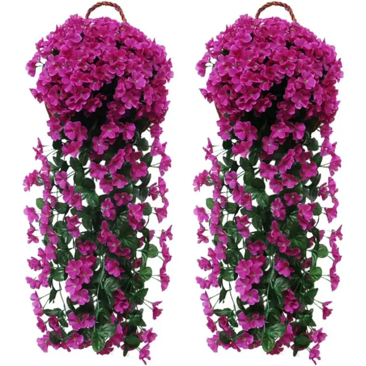 Guirnalda de Flores Artificiales Wisteria Plantas de Flores Falsas para Decoración Jardín Bodas Balcón Exterior Interior 2 X 90cm - 1