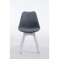 Butaca De Salón Borneo V2 En Simil Cuero & Base De Madera I Silla De Comedor En Estilo Nórdico, Color:Gris, Color del Marco:Blanco - details 6