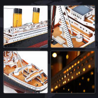 Fanbusa 3D LED Titanic Toys puzle para adultos para construir, escritorio grande decoración Ti - details 4