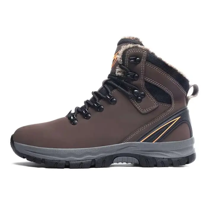 Zapatos para exteriores para hombre con parte superior de cuero de fibra ultrafina, piel impermeable, soporte para el arco aislado y botas gruesas - 1