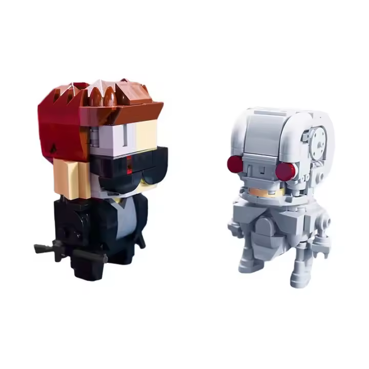 Terminator y Robot de cuerpo mecánico, juego de rompecabezas de Cabeza Cuadrada - 1