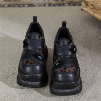 Zapatos de Muffin de Moda Primavera 2025 Calzado de Mujer con Estampado de Leopardo y Correa de Velcro - details 7