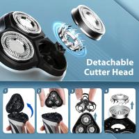 Maquinilla de afeitar eléctrica para hombre, afeitadora recargable, recortadora emergente - details 3