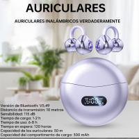 Auriculares deportivos inalámbricos con clip para la oreja, Bluetooth, resistentes al agua, control de voz, pantalla digital - details 1