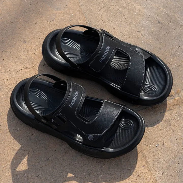 Sandalias de hombre, nuevas zapatillas de suela gruesa para pisar mierda, ropa exterior de alta elasticidad de suela blanda versátil de moda, zapatillas de playa de verano - 1