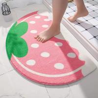 Alfombra de Baño Antideslizante Semi-Redonda con Diseño Rtoon Alfombra de Puerta de Peluche para Dormitorio y Baño - details 0