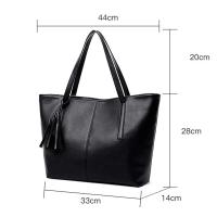Bolsos de mano de gran capacidad para mujer, bolso de mano con diseño de borla Retro, bandolera de cuero de PU de marca de lujo, bolso principal con asa superior para mujer - details 16