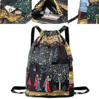 Mochila de tela Oxford con cordón, bolso de mensajero ligero exótico, bolso de hombro plegable de gran capacidad, Outddor - details 1