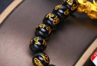 Pulsera de obsidiana de regalo de Pixiu Feng Shui doble de cobre puro para hombre y mujer, amuleto de buena suerte hecho a mano, joyería - details 3