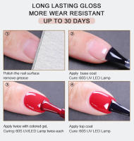 Parkson-Juego de esmaltes en Gel para uñas, Base y capa superior, barniz semitransparente para arte de uñas, laca de Gel UV semipermanente de larga duración, 12ml - details 4