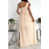 Vestido Largo con Borde Volantes y Lazos para Un Solo Hombro Moda Femenina - details 4