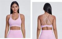 SHINBENE-Sujetador deportivo con tirantes, sostén Sexy con relleno y espalda cruzada para entrenamiento de Yoga y gimnasio, Super Cloud, 2,0 - details 11