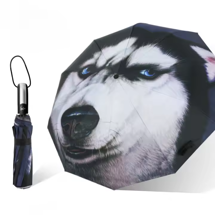 Paraguas plegables Automático Husky Antiviento｜10 Varillas + 210T｜102cm UV/Sol｜Diseño Invertido Compacto｜Regalo Hombre Original - 1