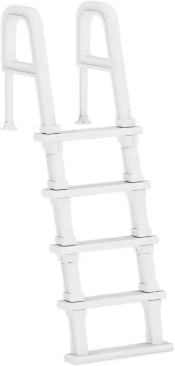 UPHYB Escalera, Escaleras de Piscina de 5 Pasos con Pasamanos Dobles Escalones Antideslizantes para Piscinas Sobre el Suelo y Enterradas de 47"-54", Blanco - 1