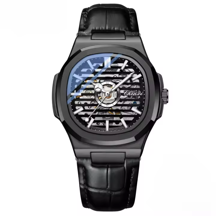 Moda nuevo reloj mecánico automático reloj de marca de alta gama reloj mecánico luminoso impermeable para hombres - 1