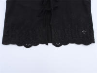 ZOCI- novedad de verano, camiseta sin mangas de mezcla de lino con bordado hueco resistente a la moda para mujer - details 8