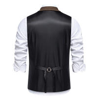 Chaleco de Doble Abotonadura para Hombres en Otoño Traje de Pana Gruesa de Heringbone - details 13