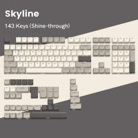 143 Keys Custom Shine Through Slim Keycap Low Profile Double Shot PBT Keycaps for Cherry MX Switches nical Gaming Keyboard - details 1