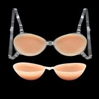 1 sujetador push-up de silicona para mujer - Sin costuras, sin tirantes, autoadhesivo, opaco, soporte inalámbrico, lavable a mano - Ideal para atuendos sin espalda - details 0