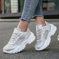 Zapatillas de moda para mujer Lentejuelas Leopardo Ligeras de fondo grueso Zapatillas casuales para mujer - details 1